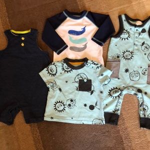 EUC Cat & Jack Bundle of 4 baby outfits size 3-6 M